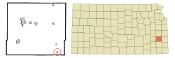 Location within Allen County and Kansas
