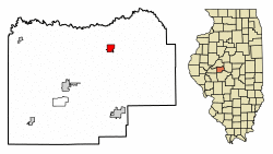 Location of Greenview in Menard County, Illinois.