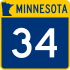 Trunk Highway 34 marker
