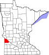 State map highlighting Lac qui Parle County