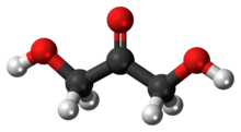 Ball-and-stick model of the dihydroxyacetone molecule