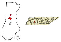 Location of Parsons in Decatur County, Tennessee.