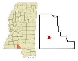 Location of Tylertown, Mississippi