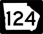 State Route 124 marker