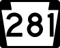Pennsylvania Route 281 marker