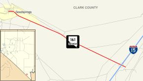 Nevada State Route 161 runs southeast from Goodsprings to I-15.