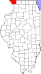 State map highlighting Jo Daviess County