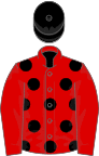 Red, Black spots, Red sleeves, Black cap