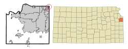 Location within Johnson County and Kansas