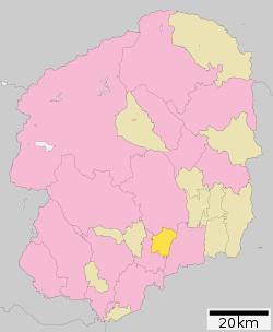 Location of Kaminokawa in Tochigi Prefecture