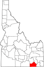 Map of Idaho highlighting Oneida County
