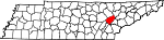 State map highlighting Roane County