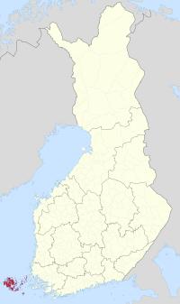 Location of Åland within Finland