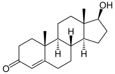 The chemical structure of testosterone.