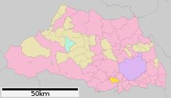 Location of Miyoshi in Saitama Prefecture