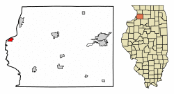 Location of Albany in Whiteside County, Illinois.