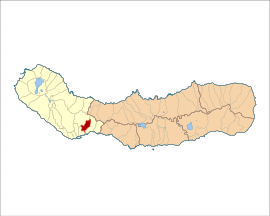 Location of the civil parish of Fajã de Baixo in the municipality of Ponta Delgada