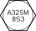 Hex cap screw-ASTM A325M 8S3.svg
