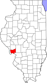 Map of Illinois highlighting Jersey County