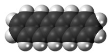 Space-filling model of the pentacene molecule