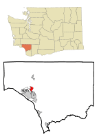 Location of West Side Highway CDP, Washington