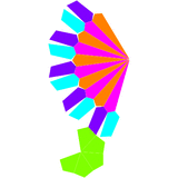 Dual gyroelongated pentagonal cupola net.png