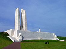 The Vimy memorial from the front facing side.