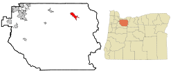 Clackamas County Oregon Incorporated and Unincorporated areas Mount Hood Village Highlighted.svg