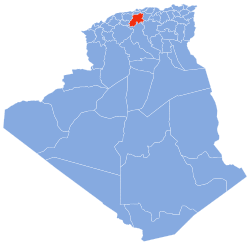 Map of Algeria highlighting Médéa