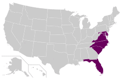 Mid-Eastern Athletic Conference locations