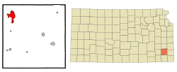 Location within Neosho County and Kansas