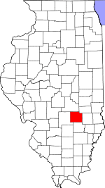 Effingham County's location in Illinois