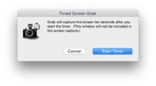 Grab's timed-screenshot dialogue box