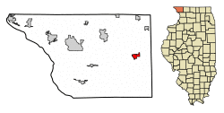 Location of Stockton in Daviess County, Illinois.