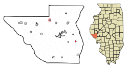 Location of Milton in Pike County, Illinois.