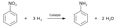 Aniline from Nitrobenzene.svg