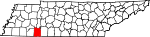State map highlighting Hardin County