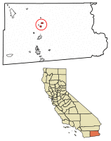 Location of Calipatria in Imperial County, California.