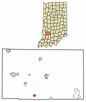 Location of Newberry in Greene County, Indiana.