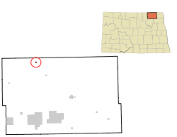 Location of Hannah, North Dakota