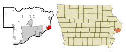 Location of LeClaire, Iowa
