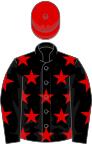 Black, red stars and cap