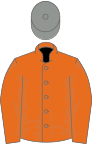 Orange, grey cap