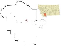 Location of Ennis, Montana