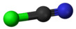 Ball and stick model of cyanogen chloride