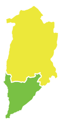 Map of Quneitra District (yellow) within Quneitra Governorate