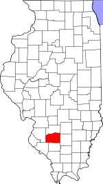 Map of Illinois highlighting Washington County