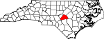 State map highlighting Harnett County