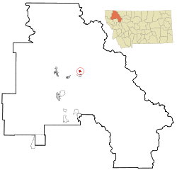 Location of Coram, Montana