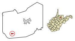 Location of Flemington in Taylor County, West Virginia.